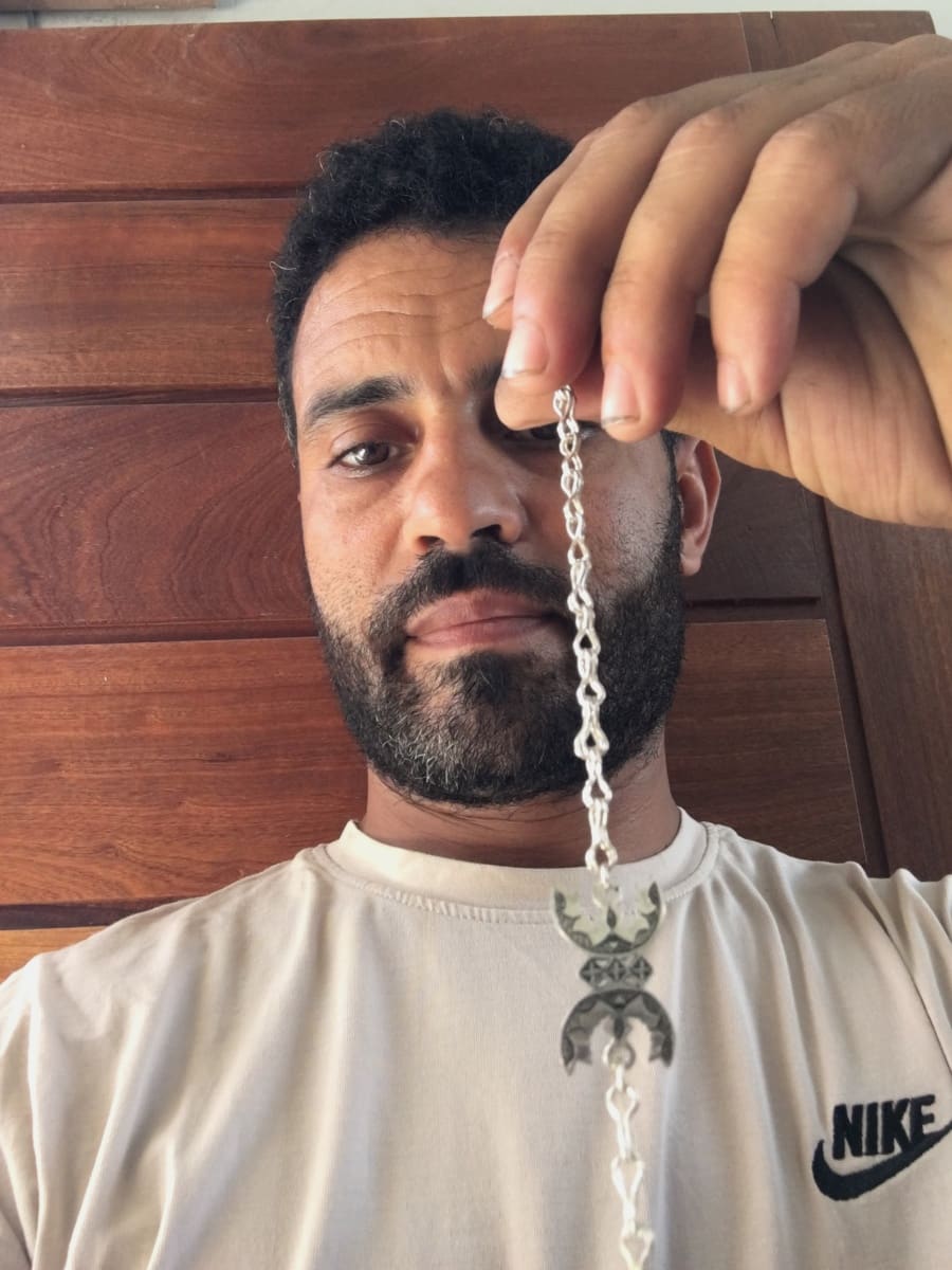  Bracelet 800 Tiznit Silver Black, White Morocco