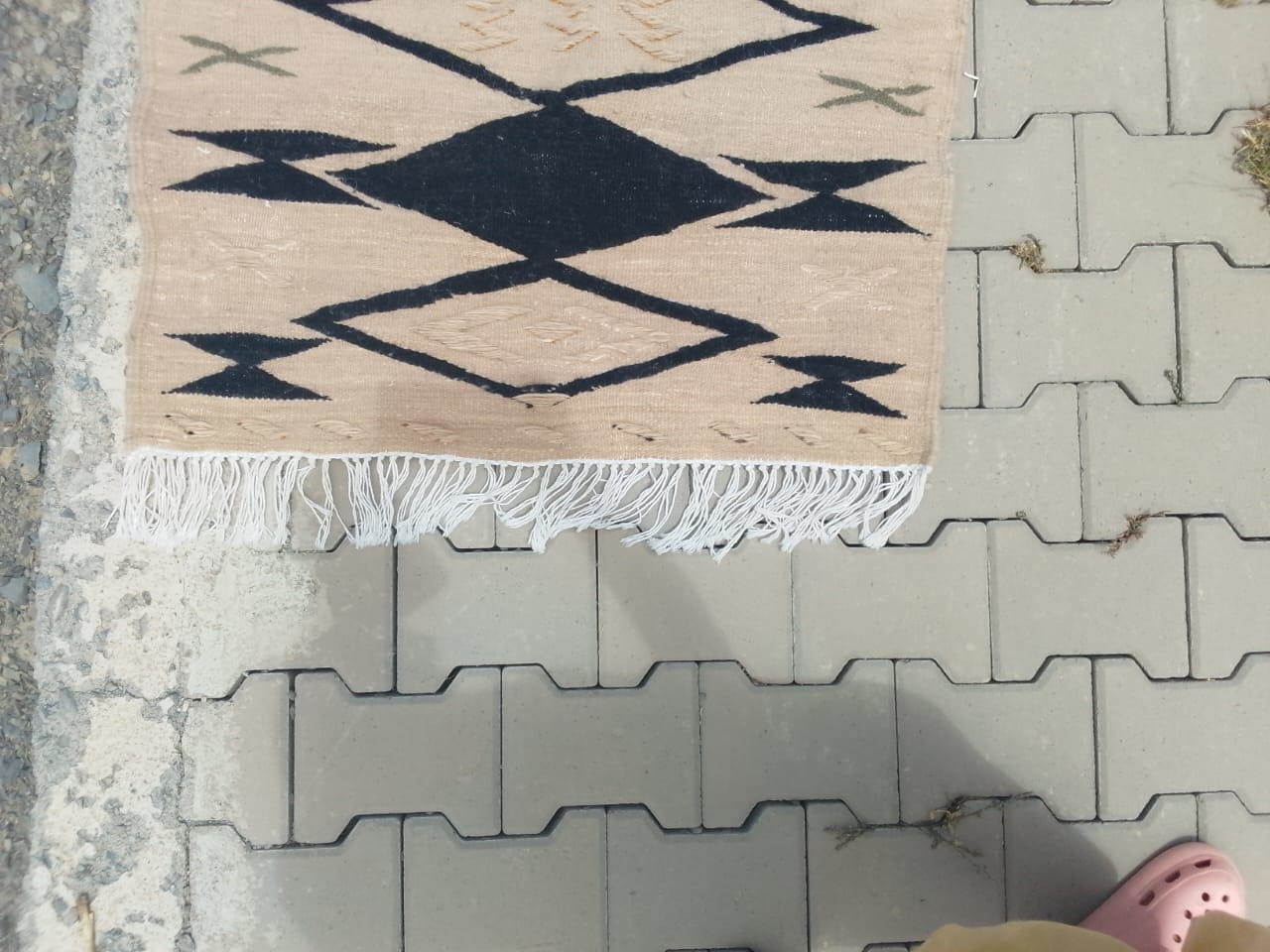  Flatweave Cotton Thread Orange, Black Morocco