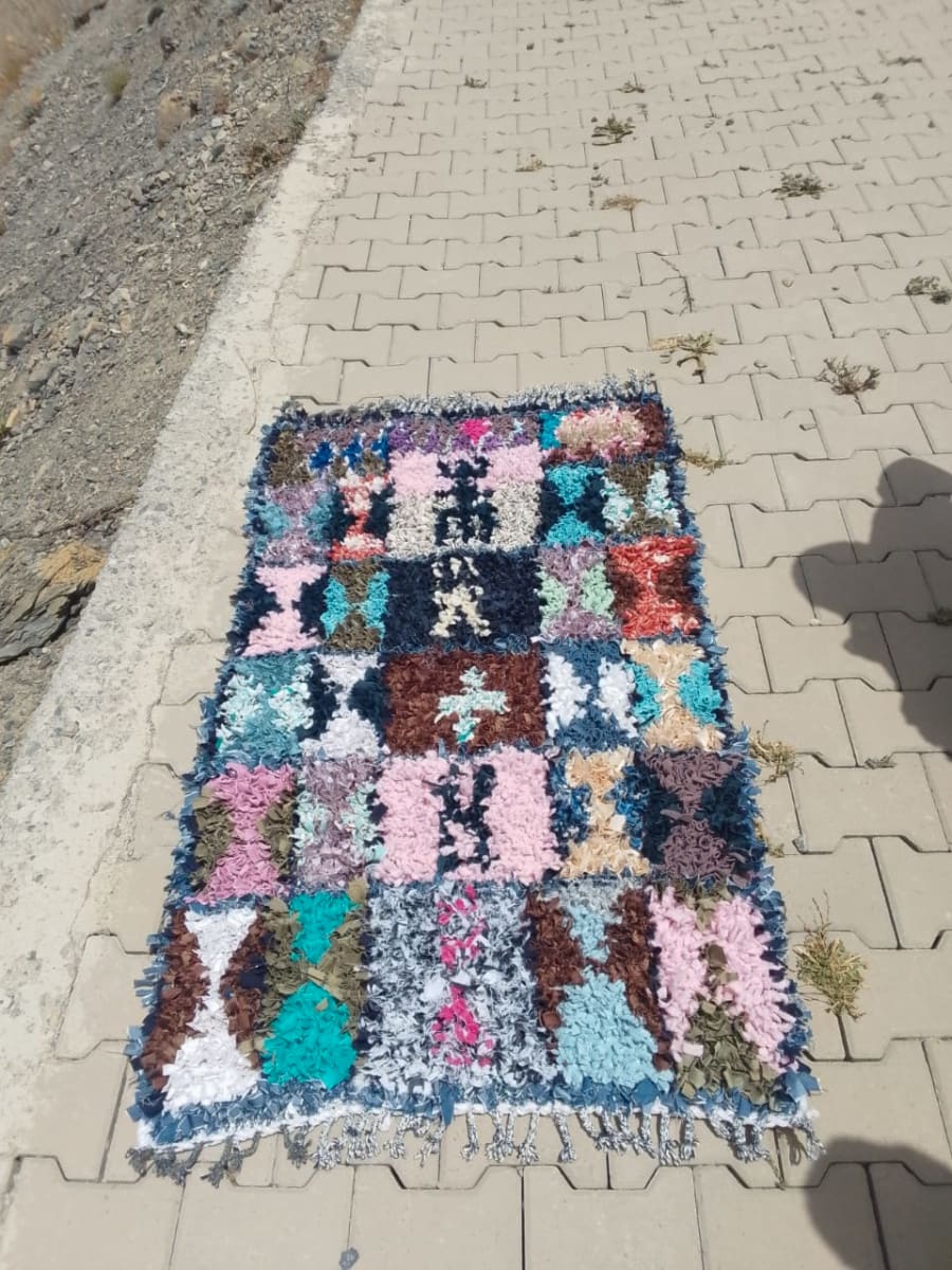  Boucherouite Cotton Thread Colored Morocco