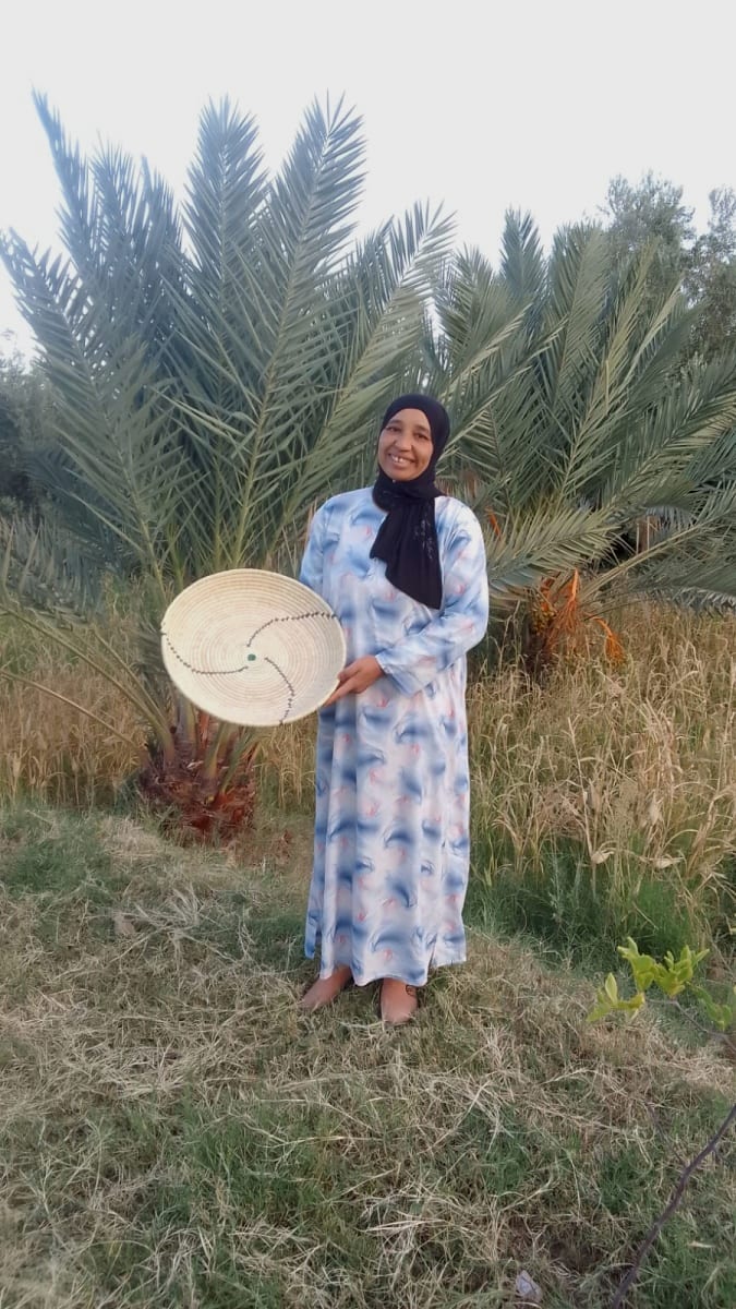  Woven Basket  Purple, Green Morocco