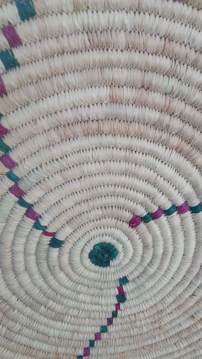  Woven Basket  Purple, Green Morocco