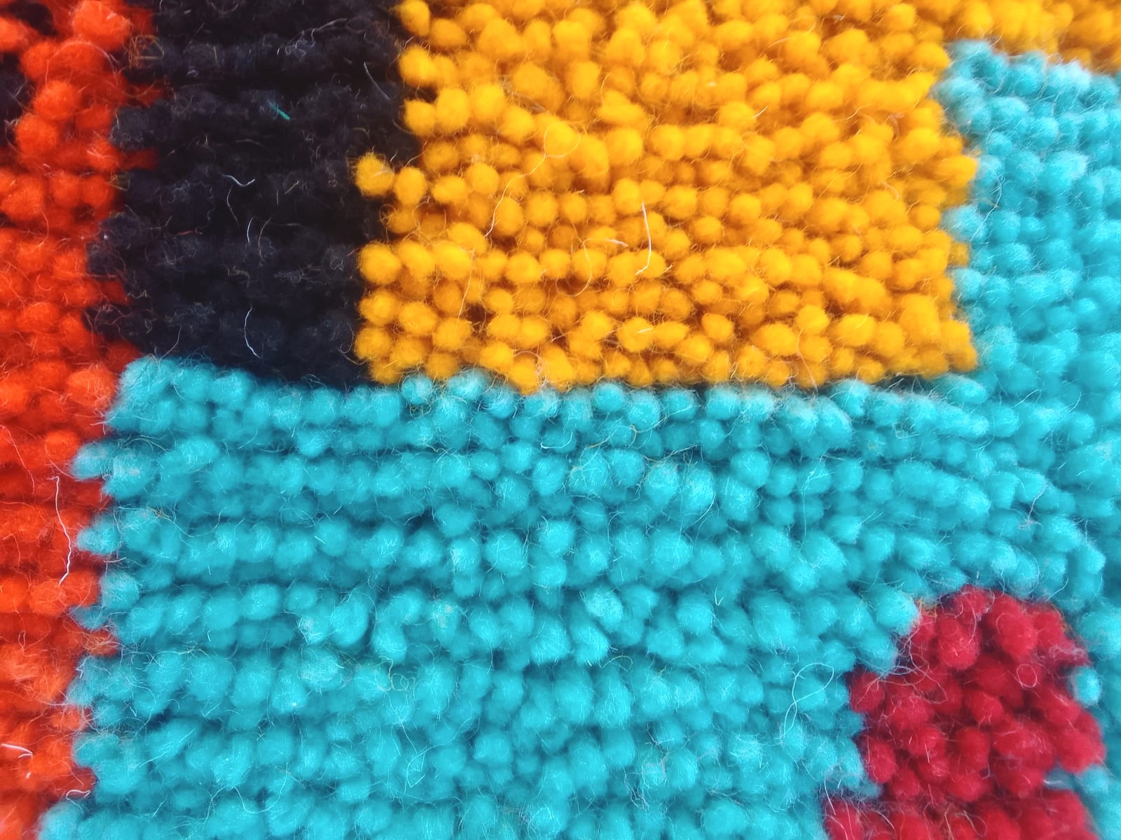  Pile Knot Rug Wool Threads Colored Morocco