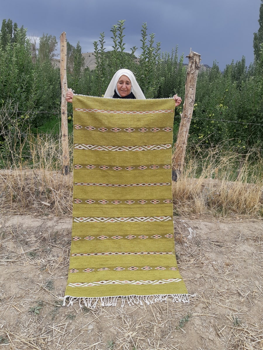  Hanbel Flatweave rug  Green, Brown Morocco