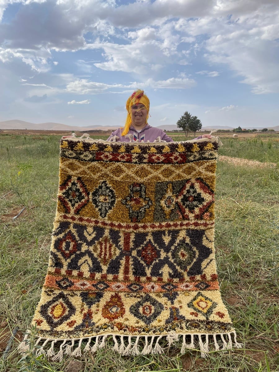  Pileknot Rug Warp and White wool  Morocco