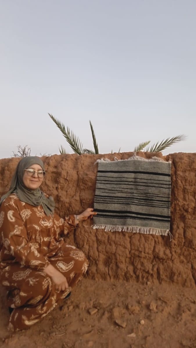  Hanbel Natural Wool Grey, Black Morocco