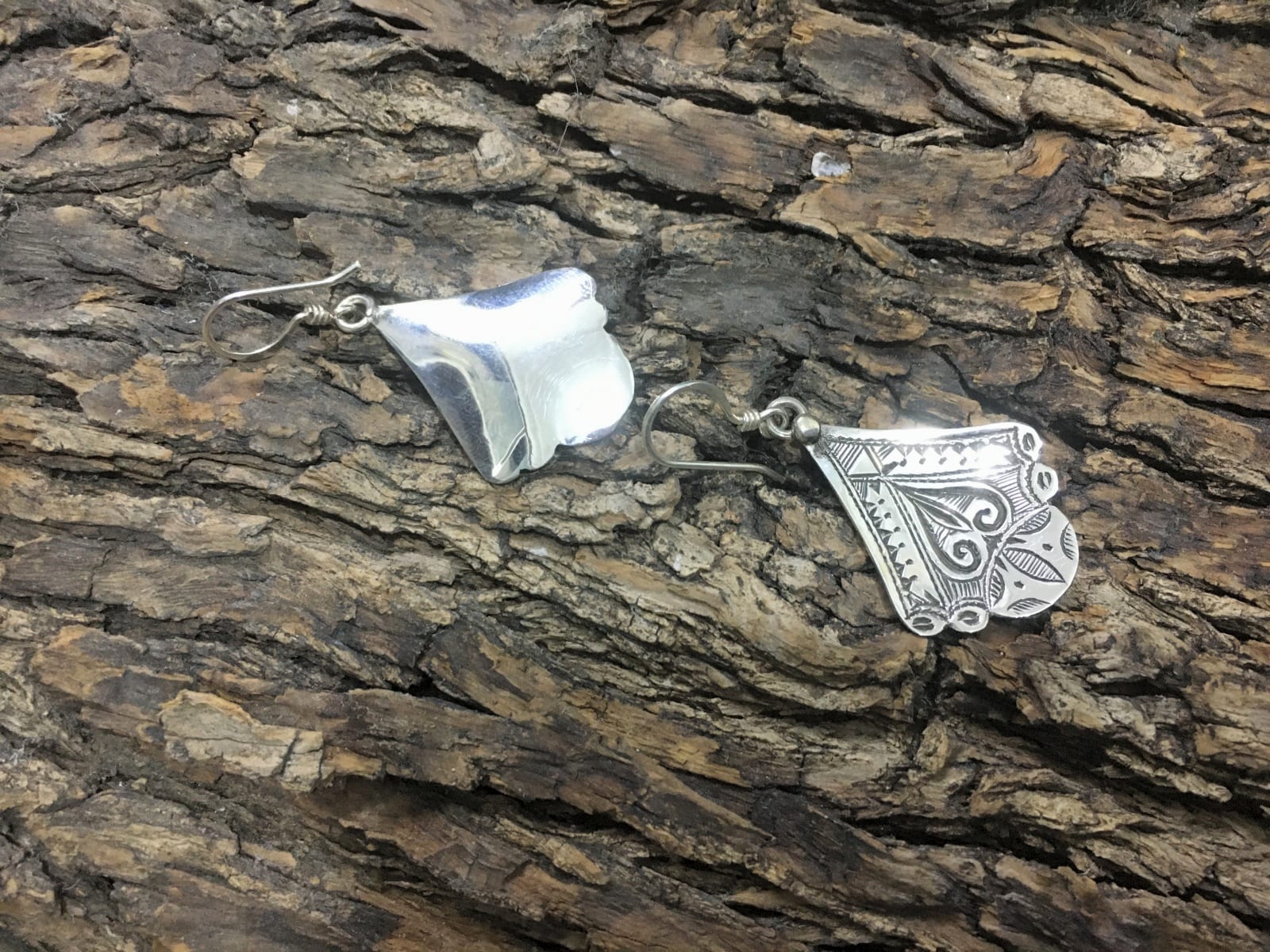  Earrings 800 Tiznit Silver Black, White Morocco