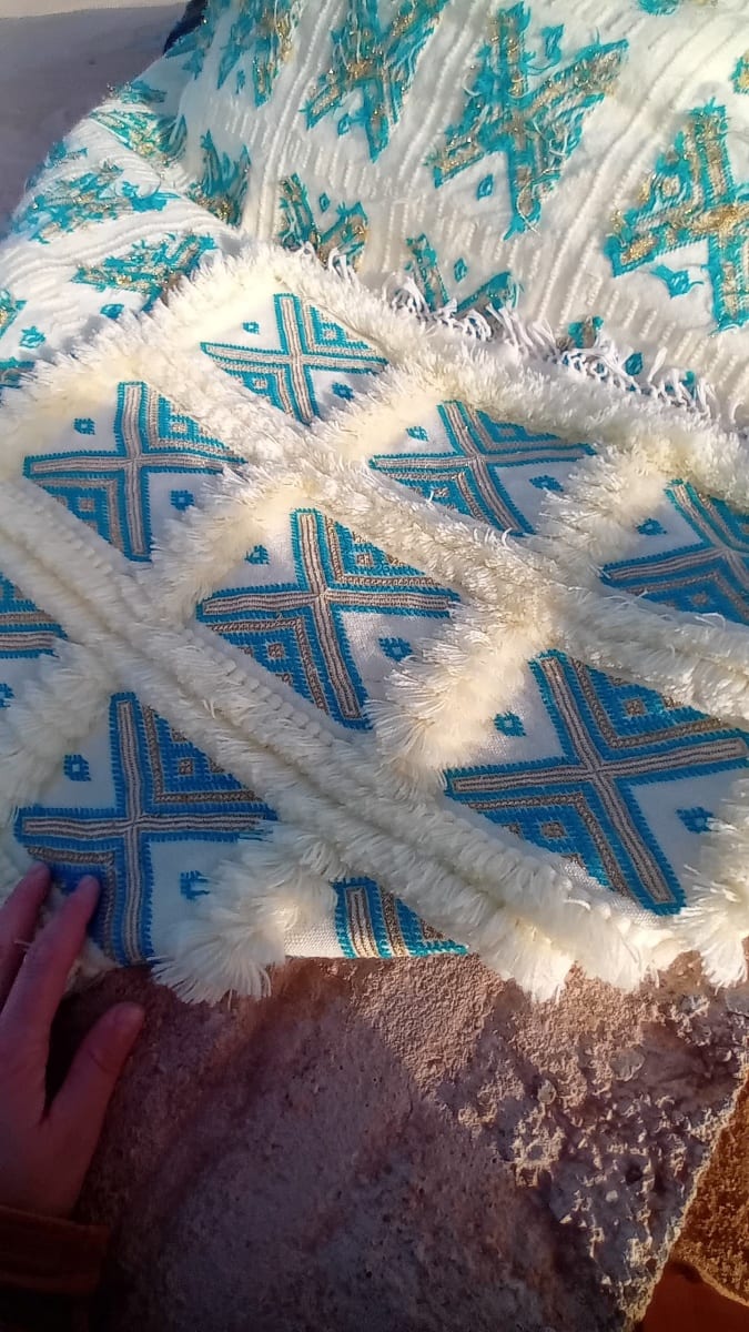  Handmade Rug  Blue, Grey Morocco