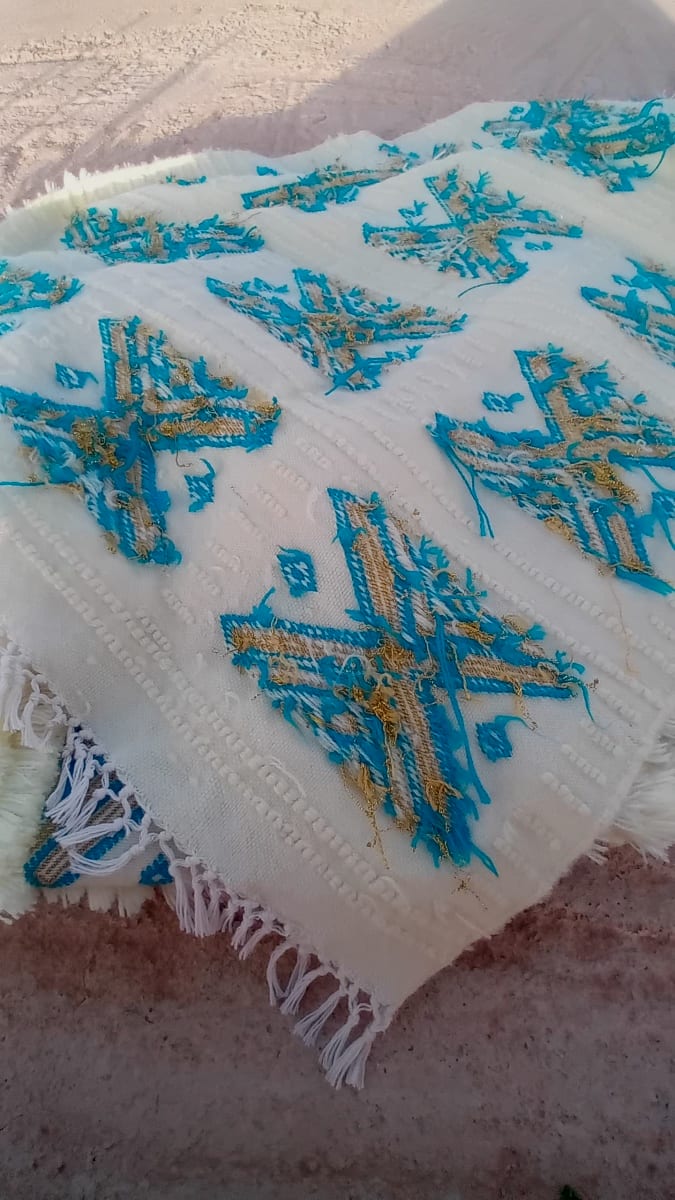  Handmade Rug  Blue, Grey Morocco