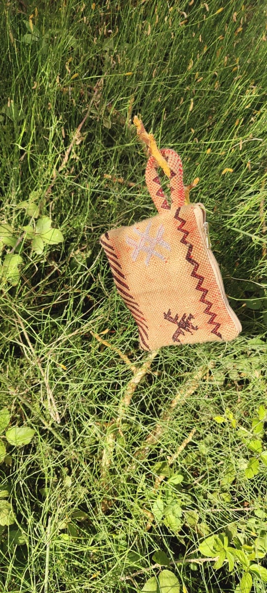  None Dyed Wool and Cotton Red, Brown Morocco