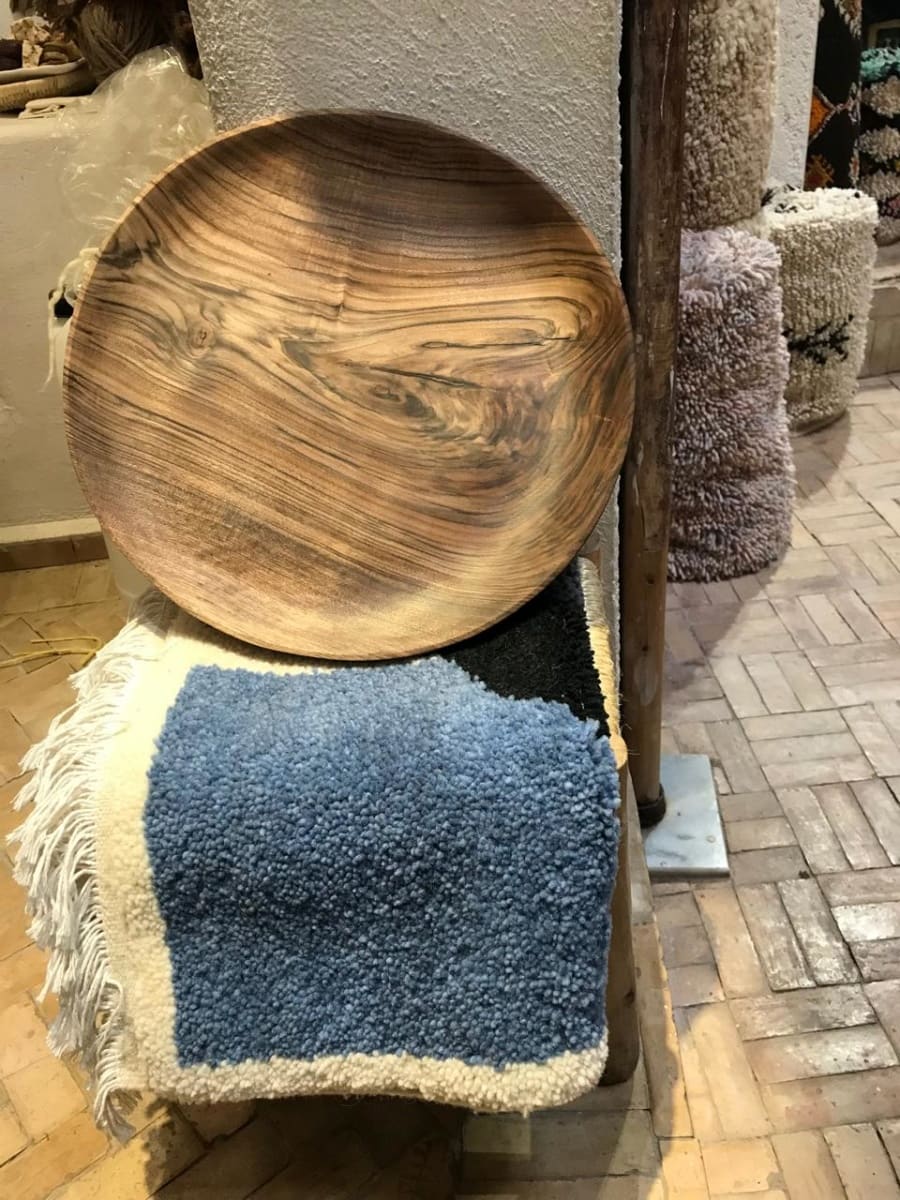  Serving Tray Walnut Wood Brown Morocco