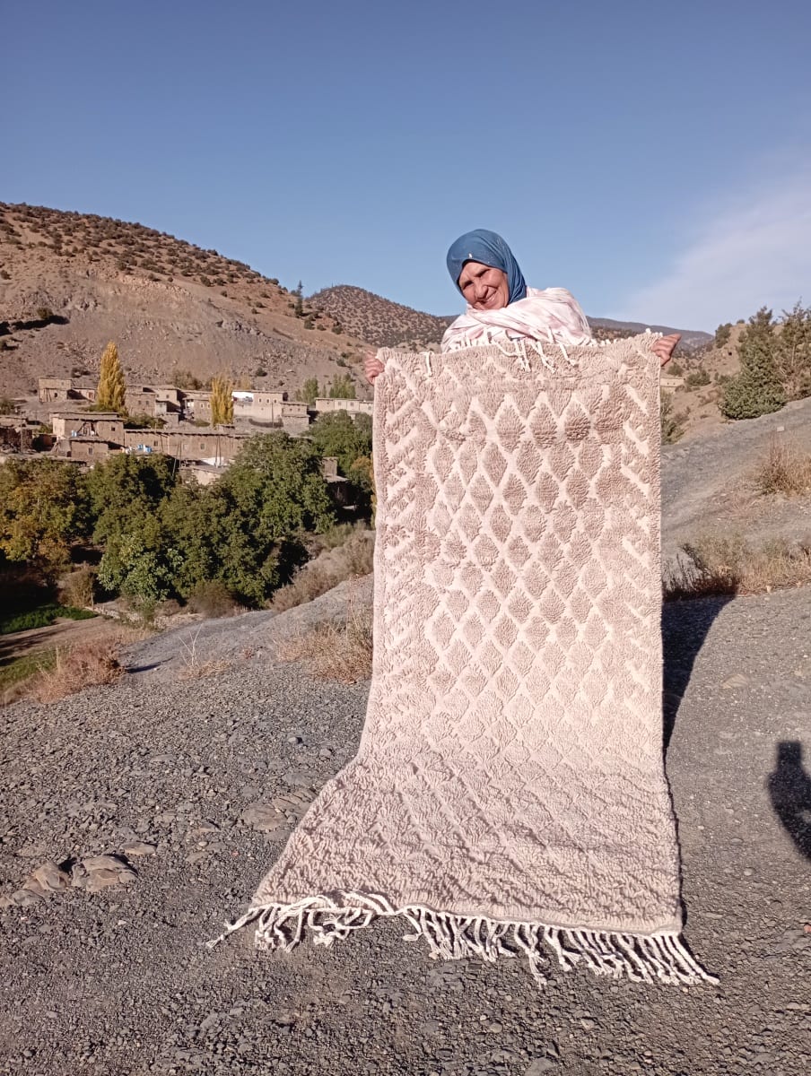  Beni-Ourain Cotton Thread White Morocco