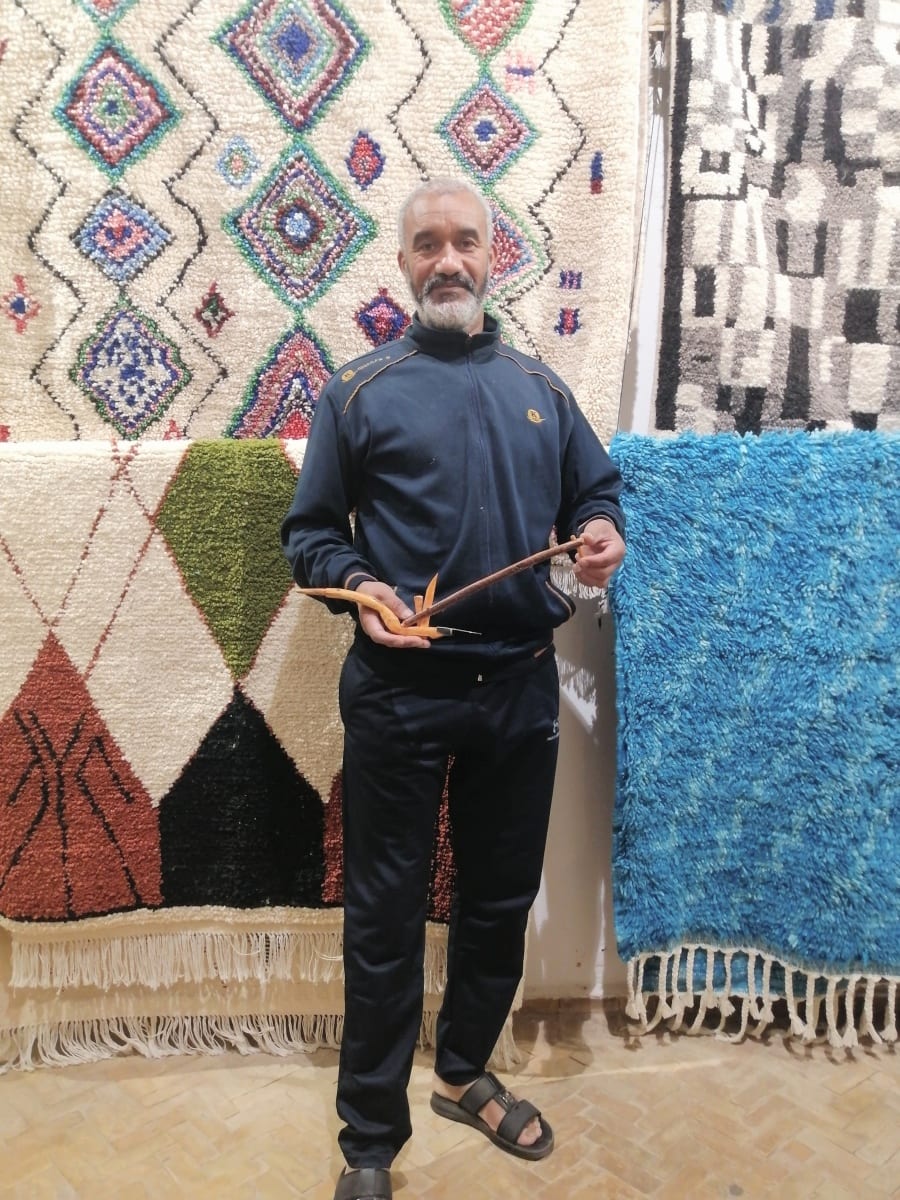  Wooden plow Tin and Wood Yellow, Brown Morocco