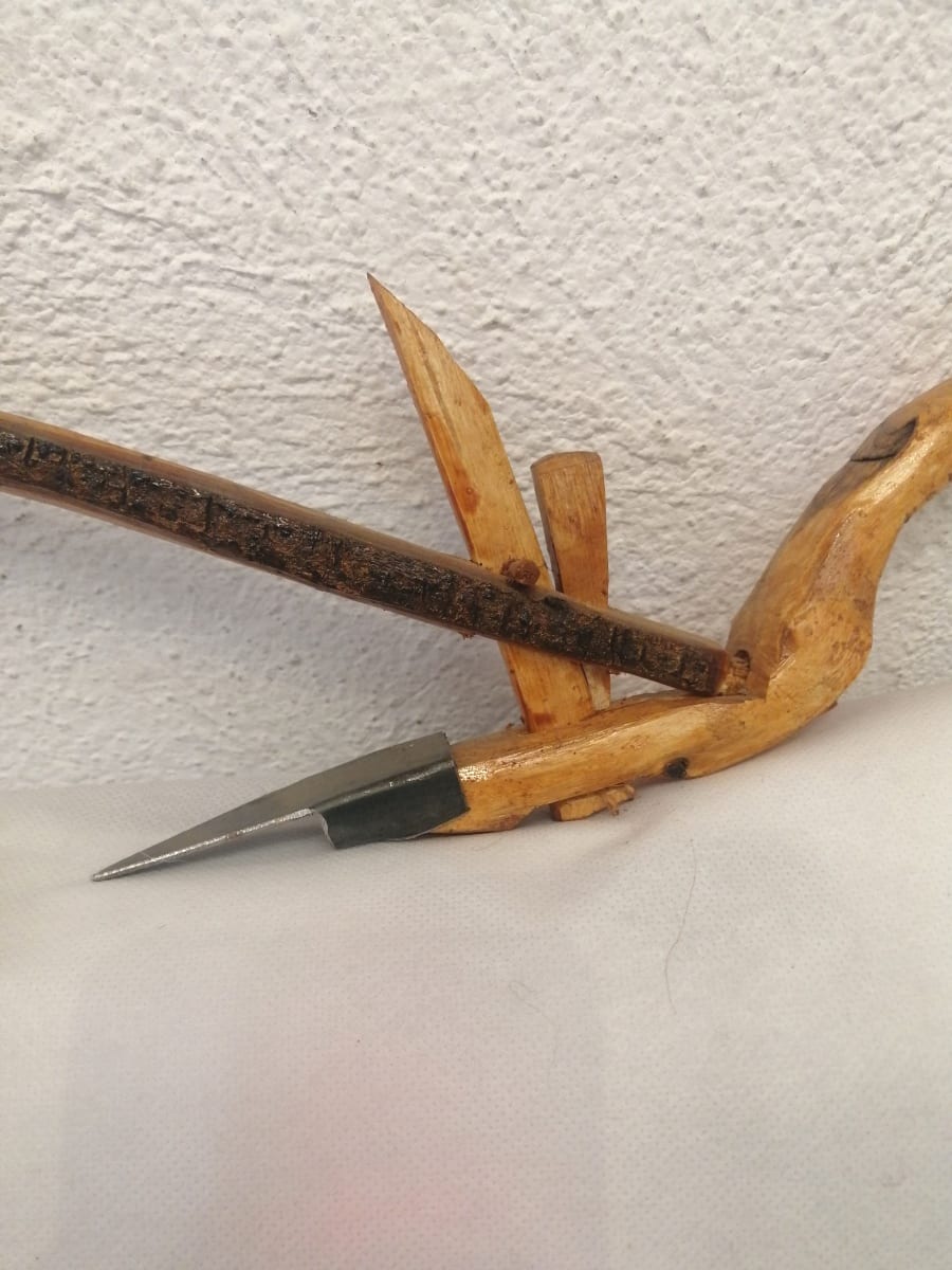  Wooden plow Tin and Wood Yellow, Brown Morocco