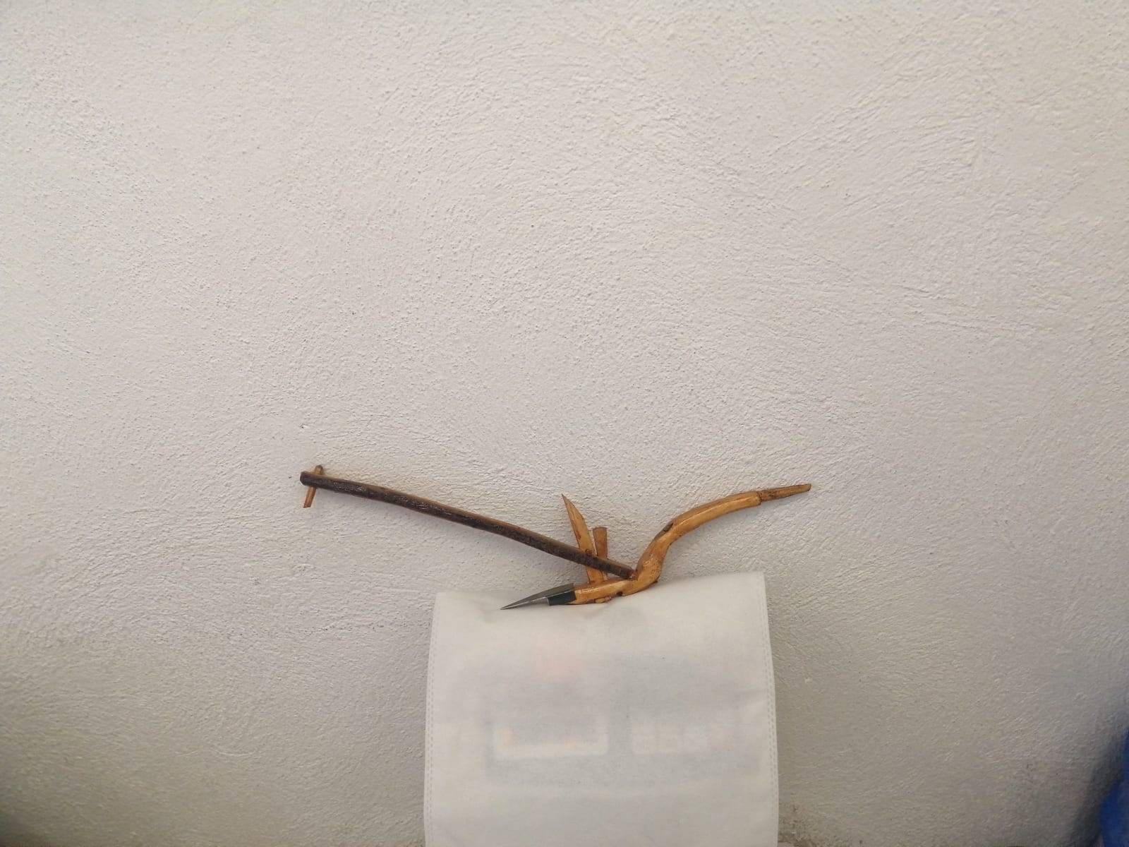  Wooden plow Tin and Wood Yellow, Brown Morocco