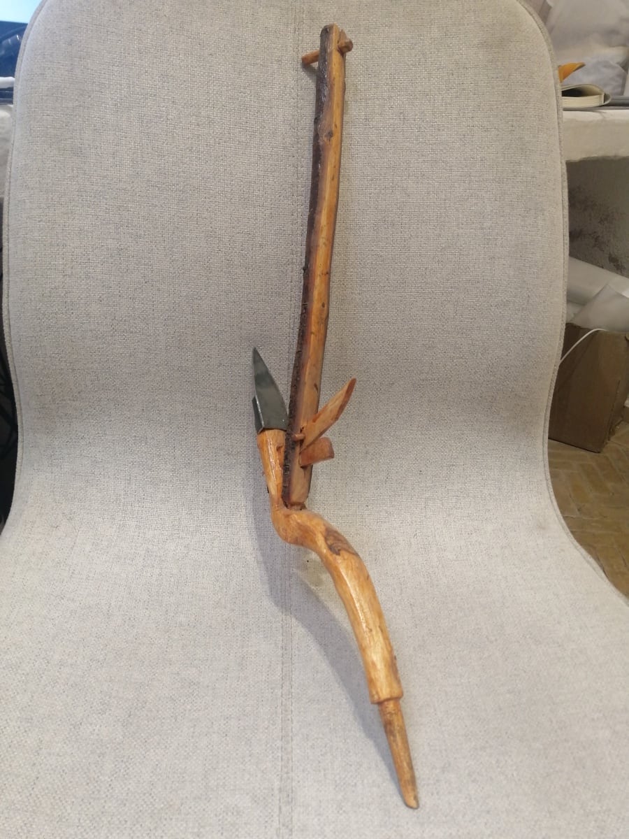  Wooden plow Tin and Wood Yellow, Brown Morocco