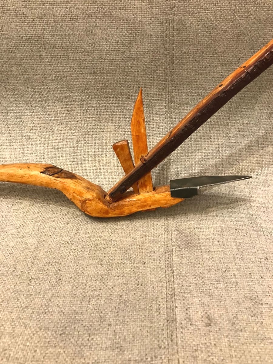  Wooden plow Tin and Wood Yellow, Brown Morocco