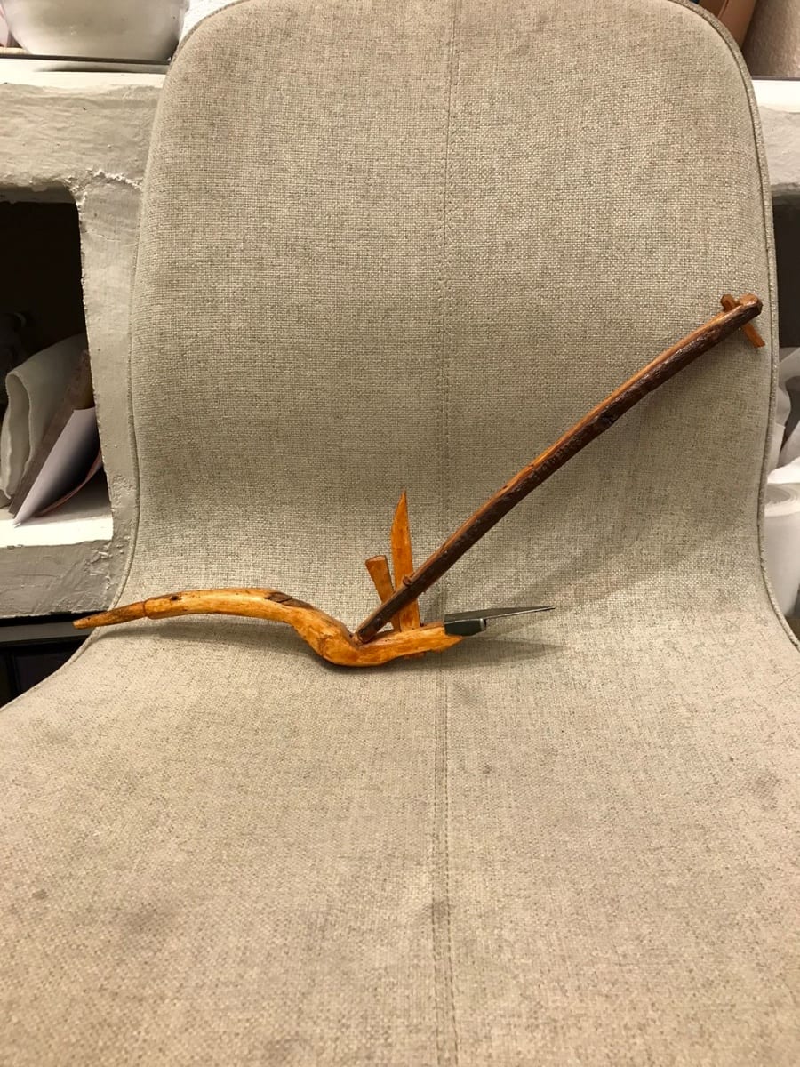  Wooden plow Tin and Wood Yellow, Brown Morocco