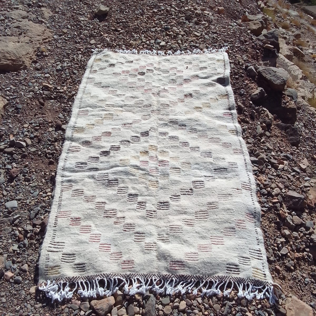  Beni Ourain Rug Wool  and Thread Colored Morocco