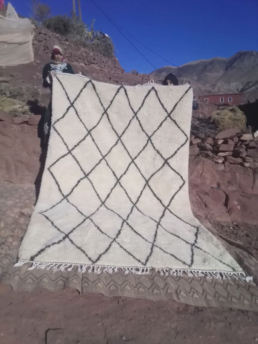  Azilal Rug Wool Black, White Morocco