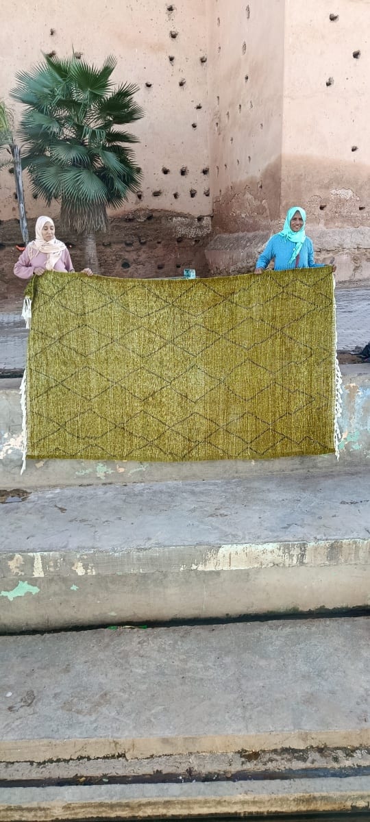  A rug  Green, Black Morocco