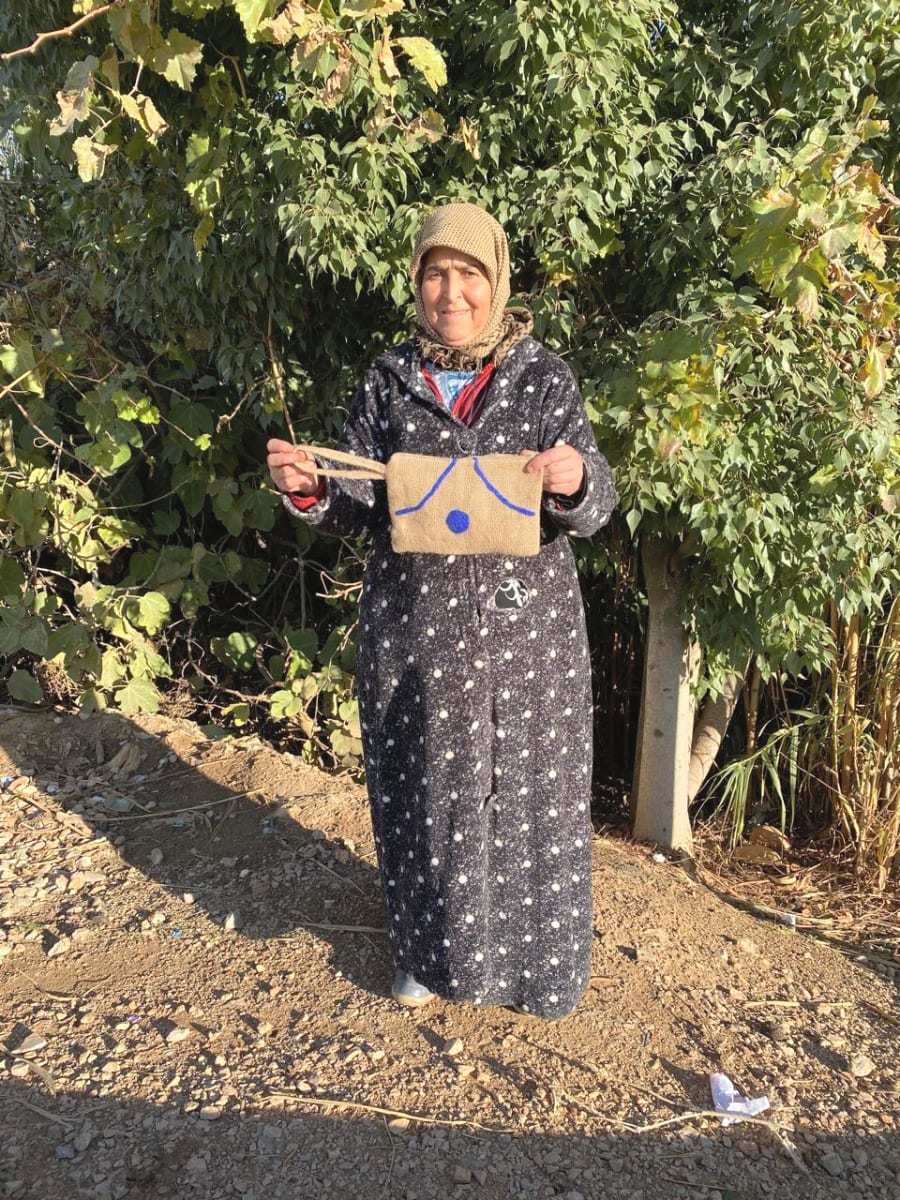  Emboidered wallet  Blue, Brown Morocco