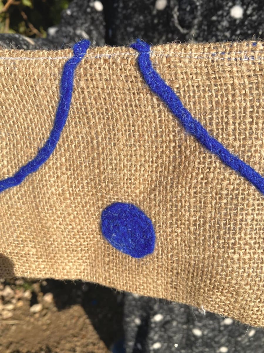  Emboidered wallet  Blue, Brown Morocco