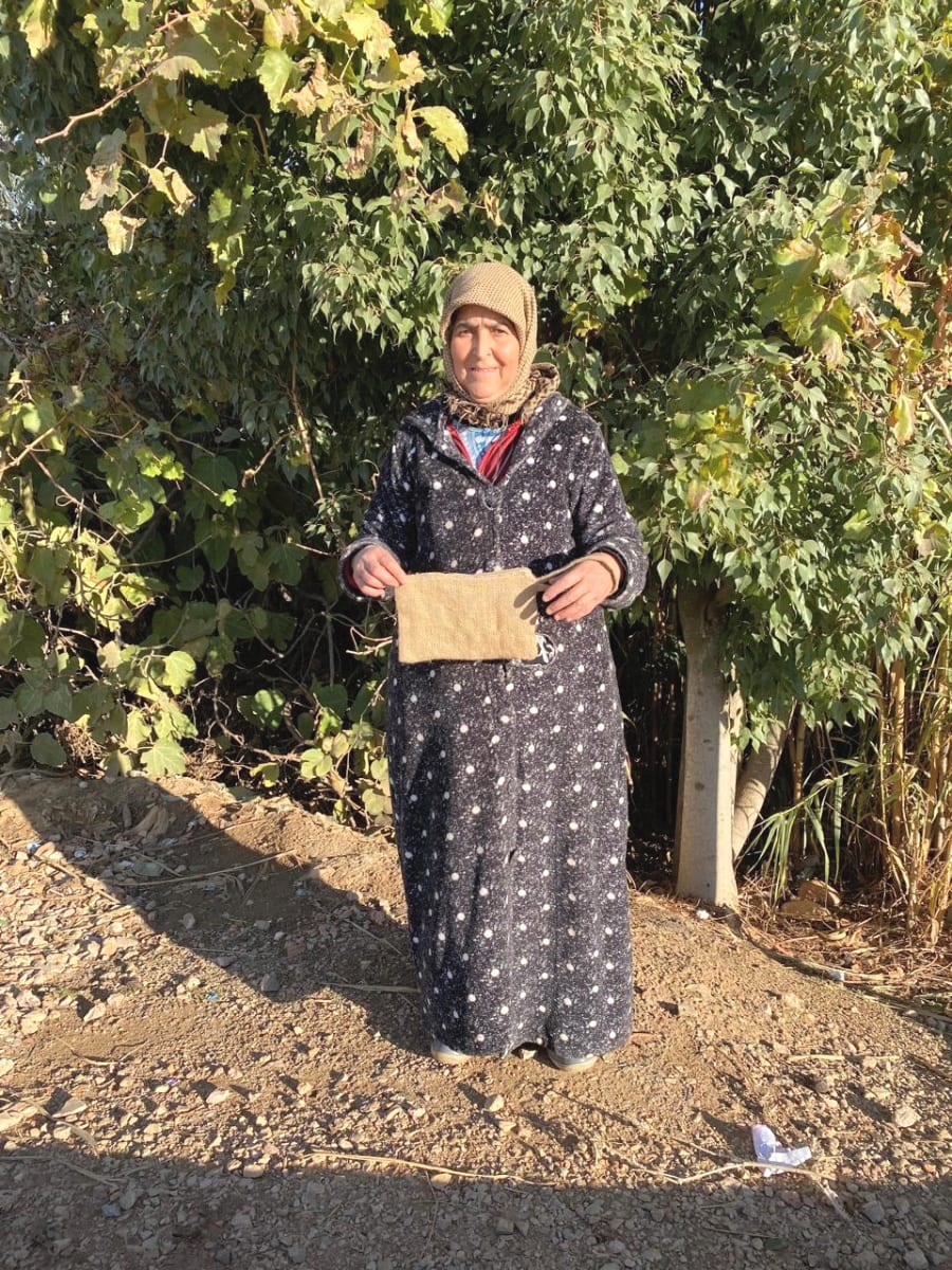  Emboidered wallet  Blue, Brown Morocco