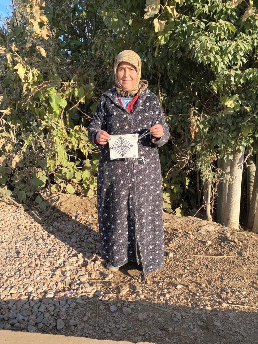  Emboidered wallet  Black, White Morocco