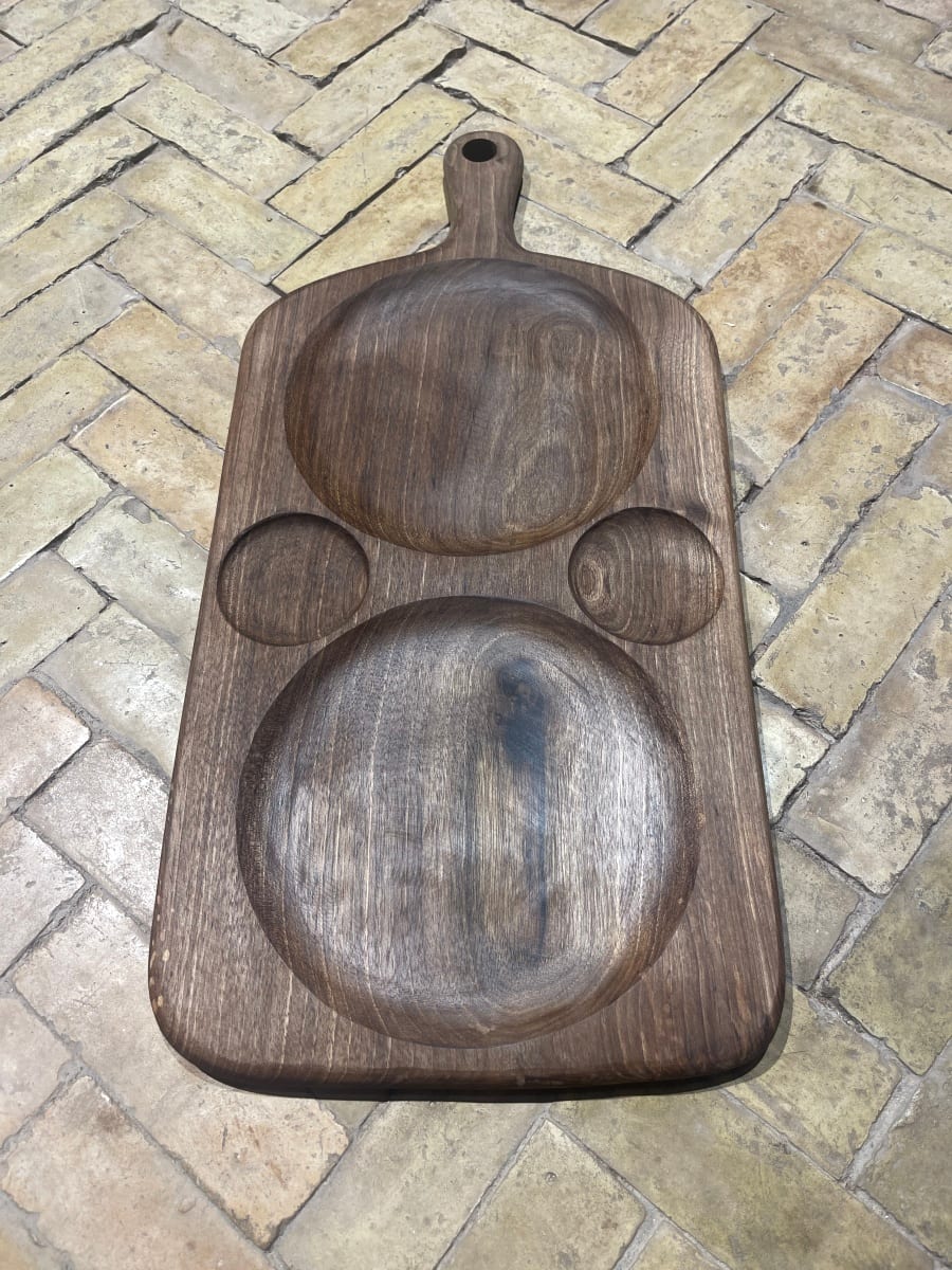  Serving Tray Walnut Wood Brown Morocco