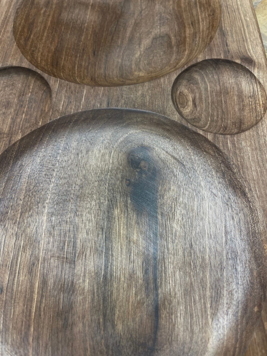  Serving Tray Walnut Wood Brown Morocco