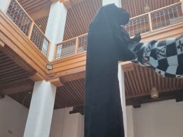  Scarf Cotton string and  polyster Black Morocco