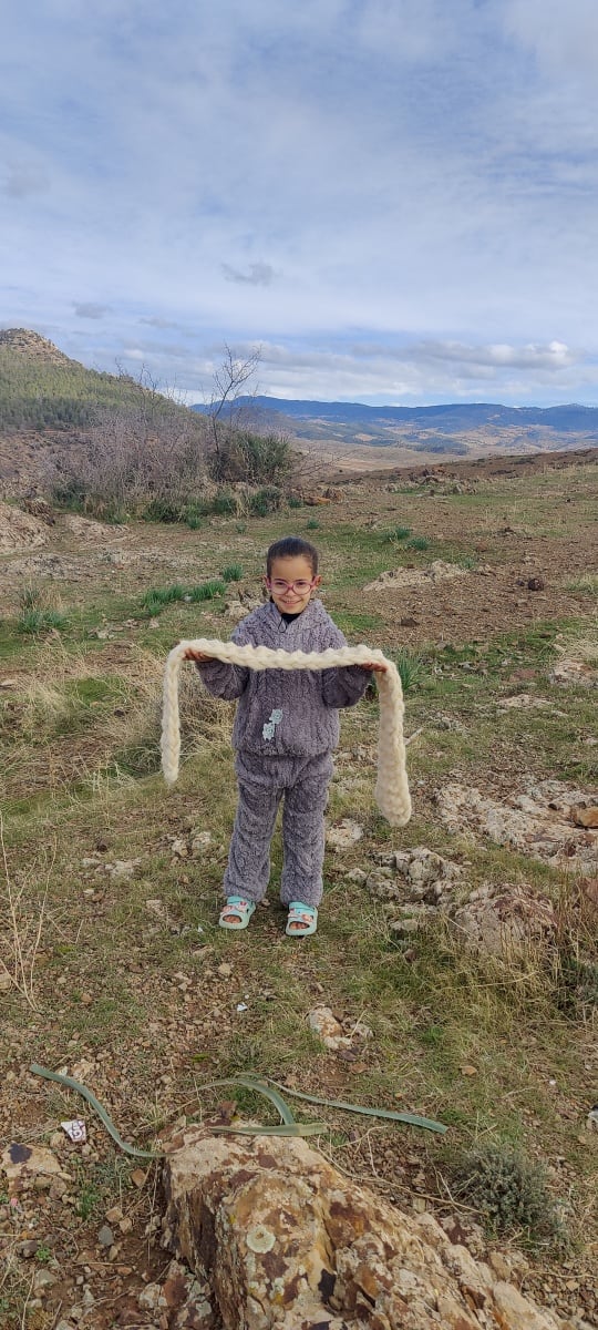  Handmade Wool Poncho Tadout - Wool White Morocco