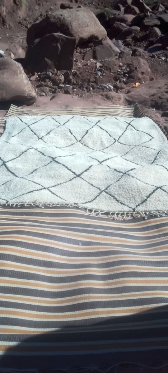  Azilal Rug Wool Black, White Morocco
