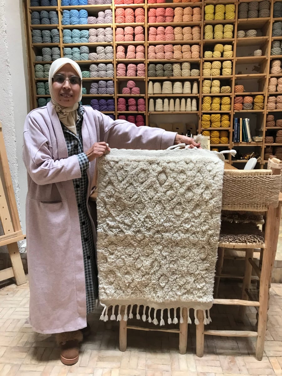  Pileknot Rug Cotton warp White Morocco