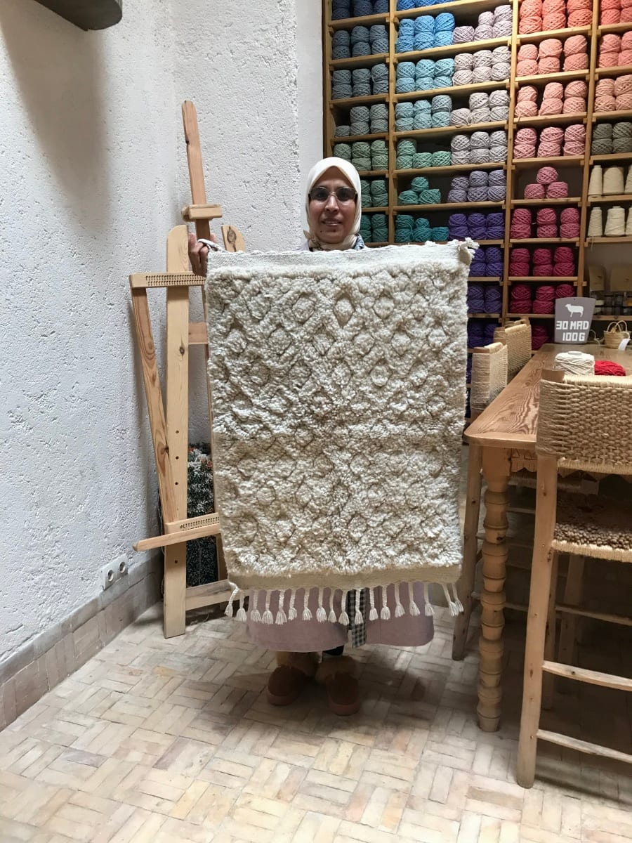  Pileknot Rug Cotton warp White Morocco