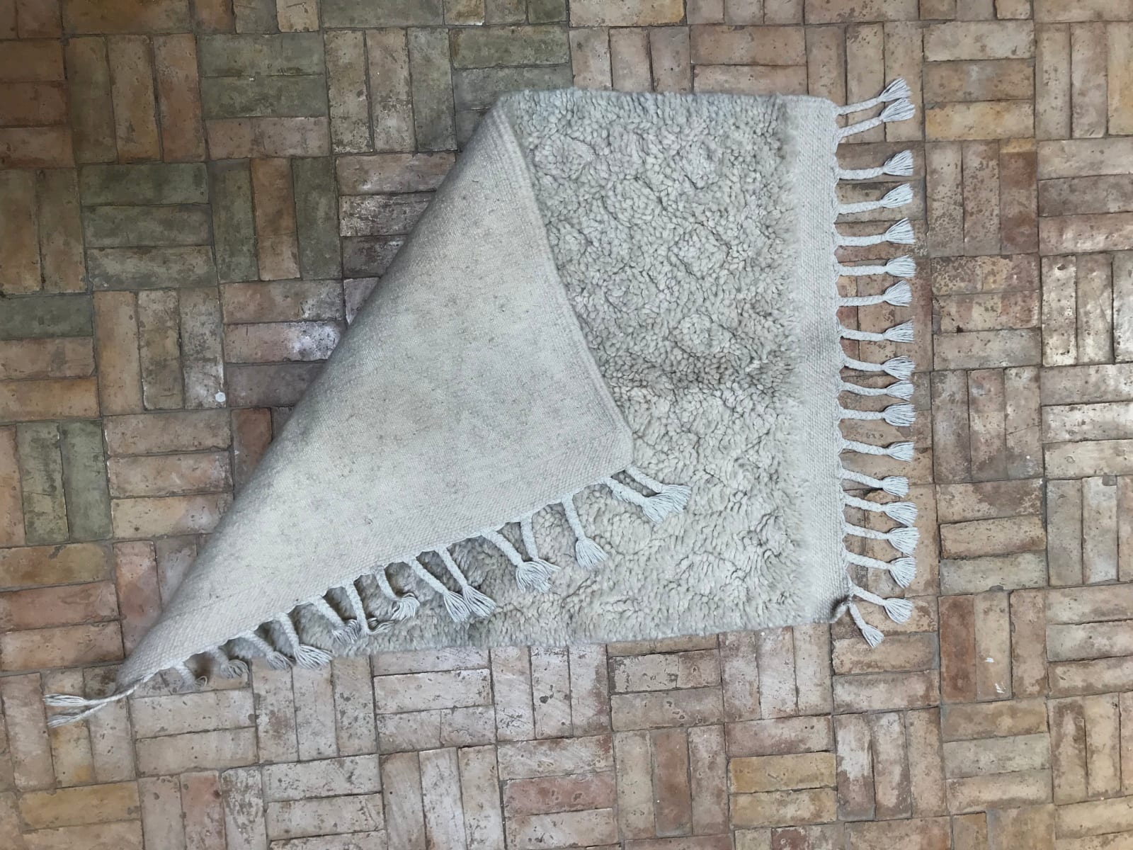  Pileknot Rug Cotton warp White Morocco