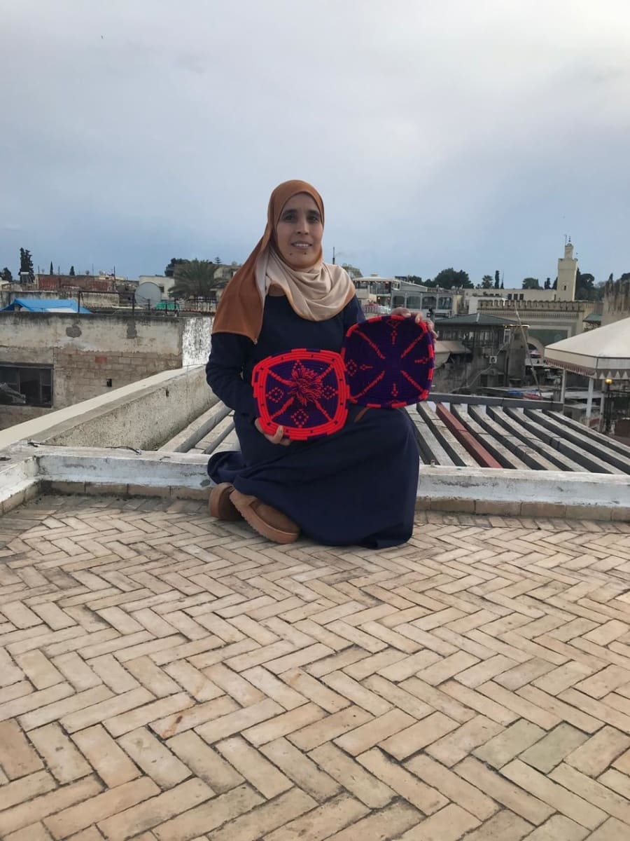  Basket Dyed Wool Red, Purple Morocco