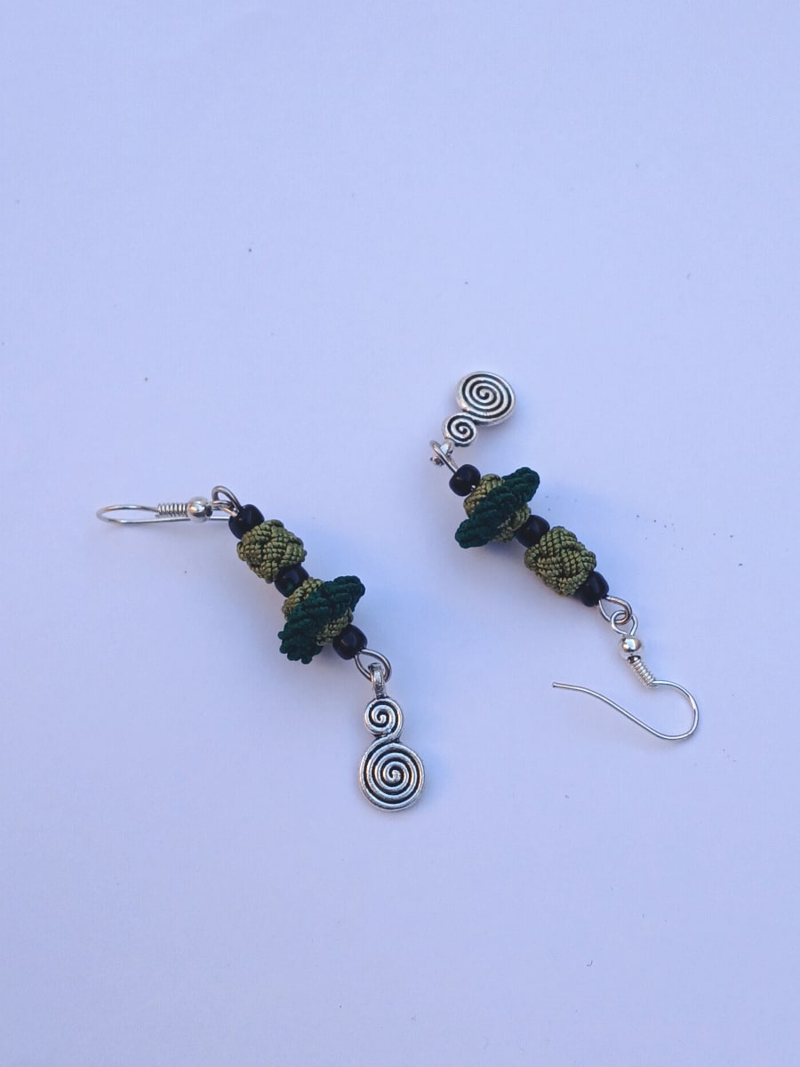 Button Dangle Earrings