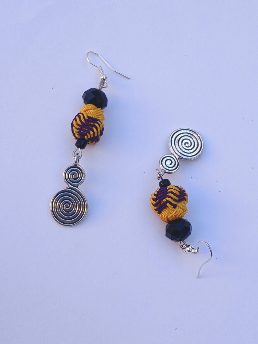 Button Dangle Earrings