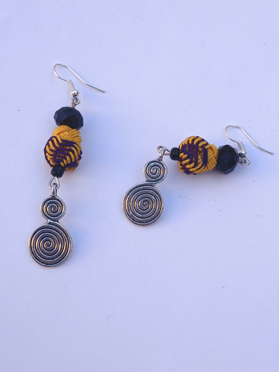 Button Dangle Earrings