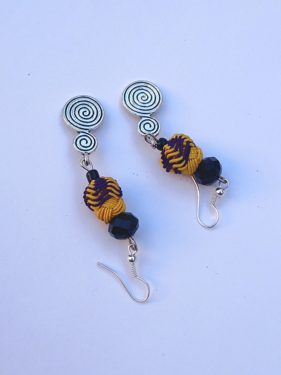 Button Dangle Earrings