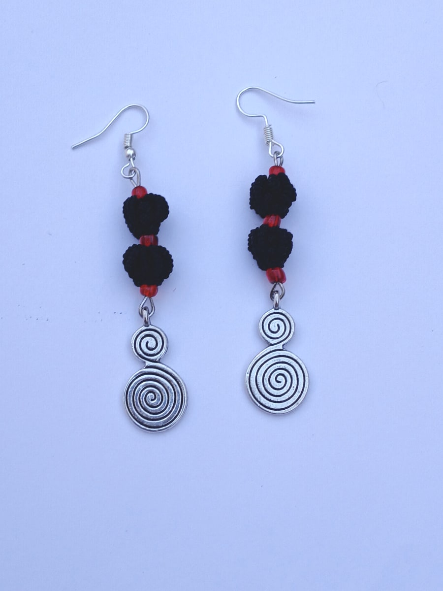 Button Dangle Earrings