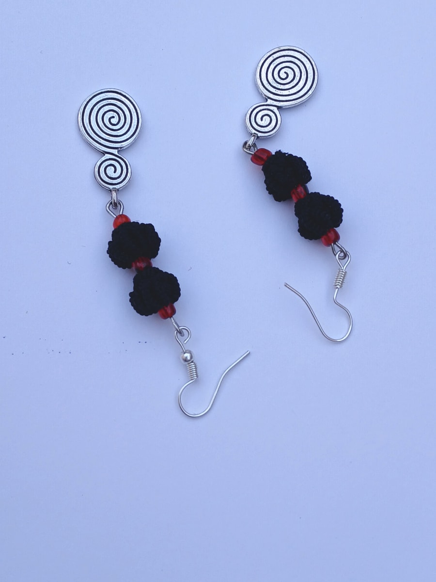 Button Dangle Earrings