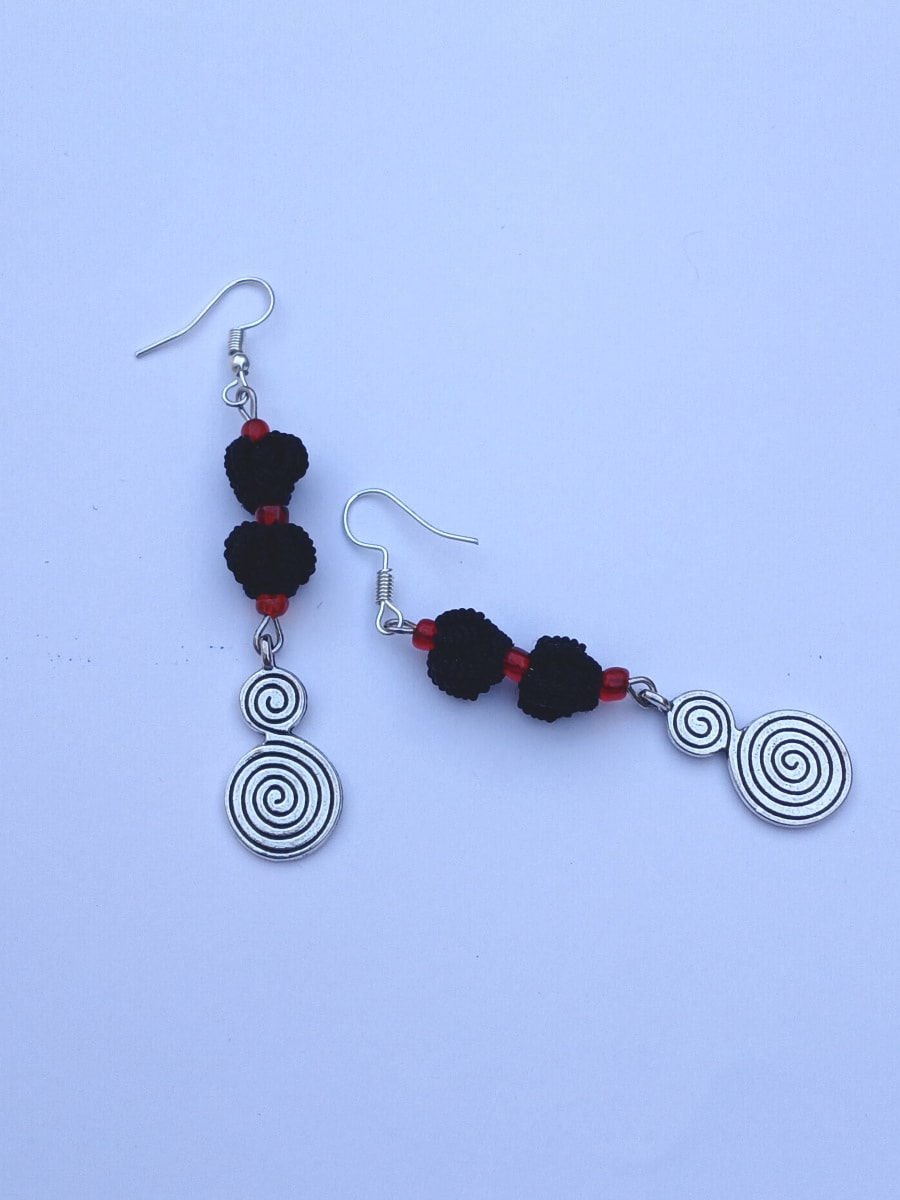 Button Dangle Earrings