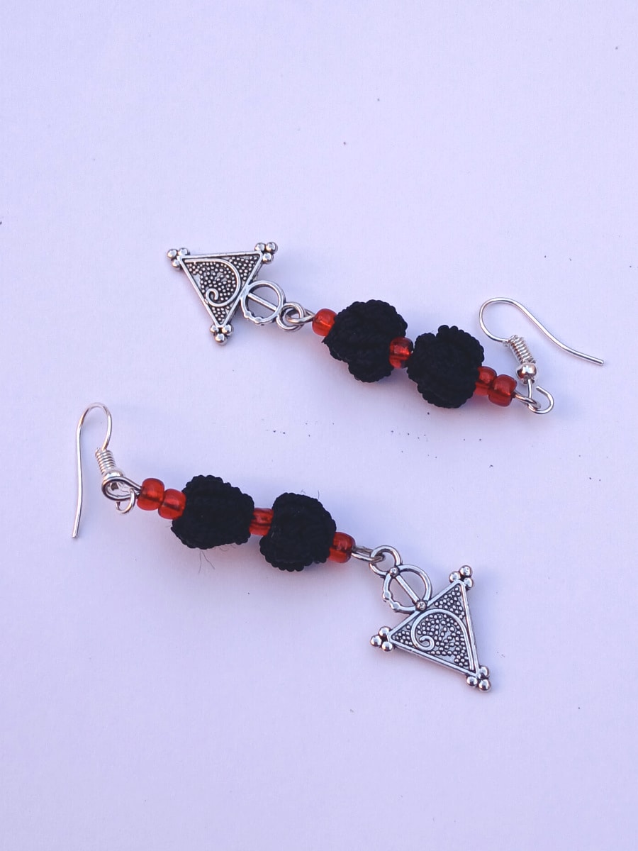 Button Dangle Earrings