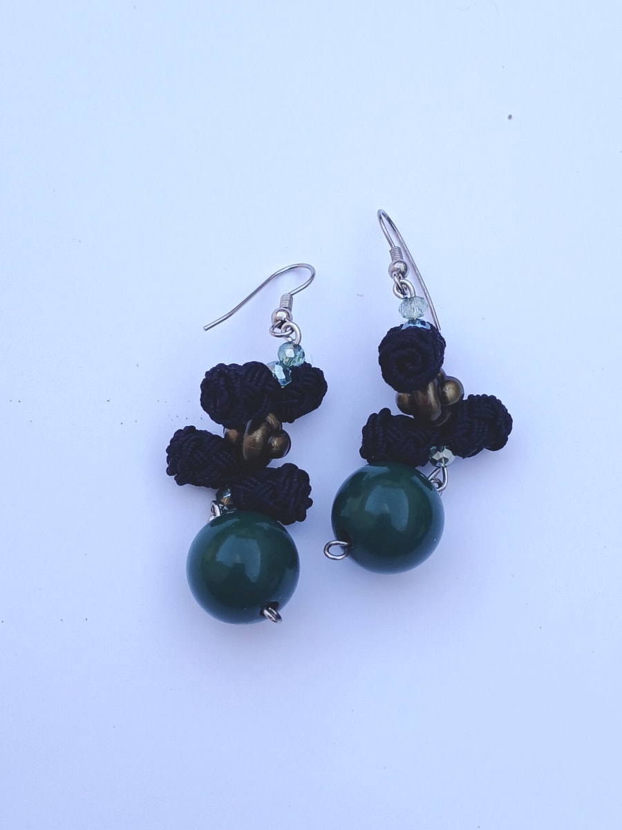 Button Dangle Earrings