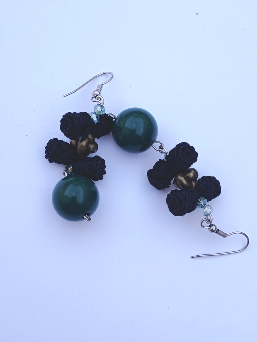 Button Dangle Earrings