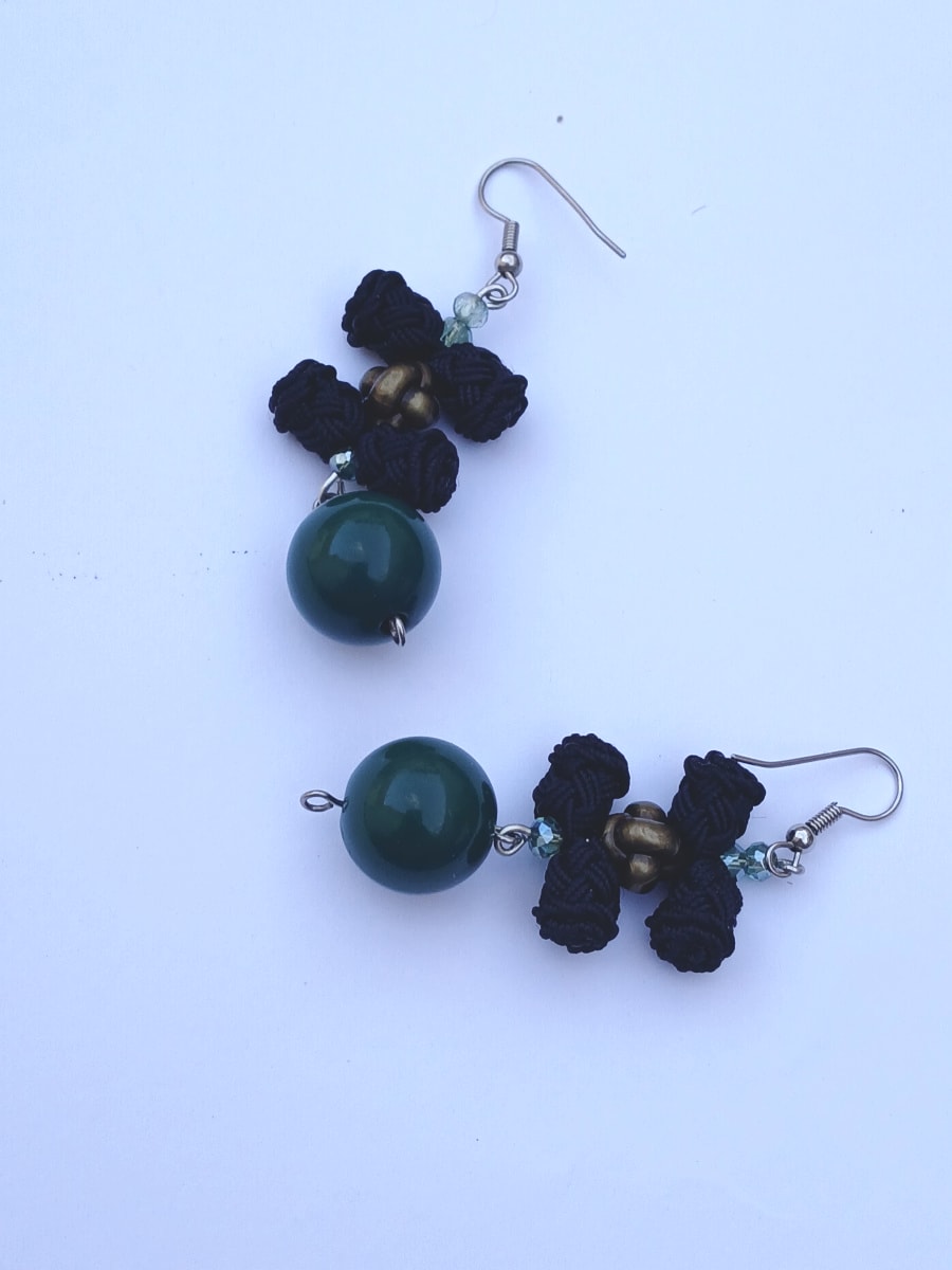Button Dangle Earrings