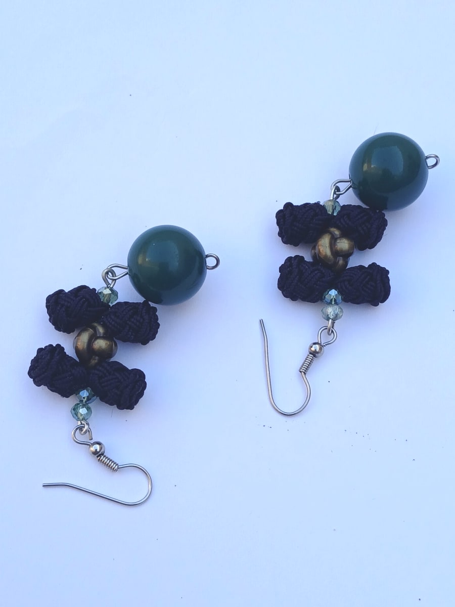 Button Dangle Earrings