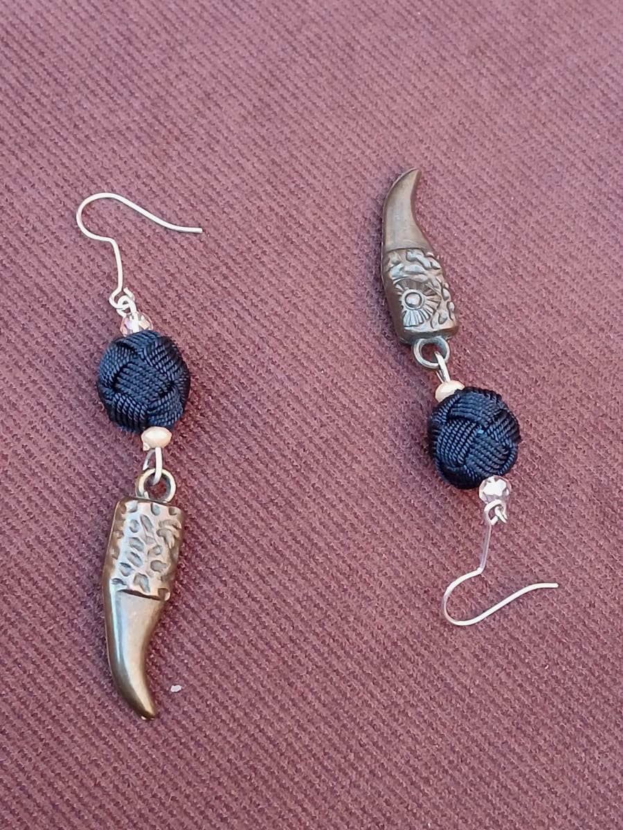 Button Dangle Earrings